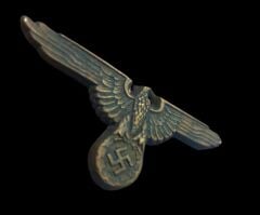 7x3 cm. Ww2 Alman  Subay Metal Şapka Kokartı