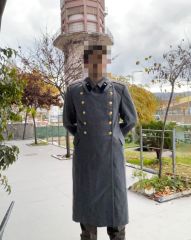 Sovyet Dönemi Piyade Yüzbaşı Kaput Unisex (M-L Beden) Füme Kumaş.