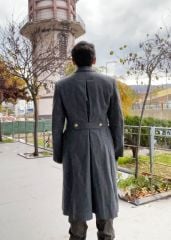 Sovyet Dönemi Piyade Yüzbaşı Kaput Unisex (M-L Beden) Füme Kumaş.