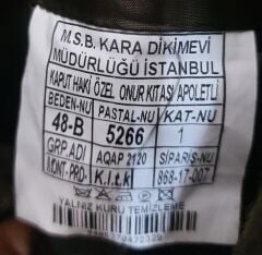 Haki Renk Subay Kaput Apoletli (48 B/M Beden) Sıfır Ürün