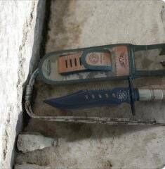 33 cm. Halmak Kılıfında Çelik Komando Bıçağı-Sıfır Ürün