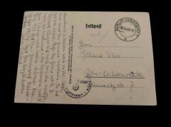 Ww2 Dönemi N.Almanyası Damgalı-Yazılı Posta Kartı
