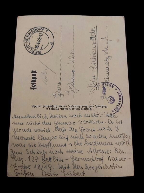 Ww2 Dönemi N.Almanyası Damgalı-Yazılı Posta Kartı