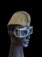 1940'lar Sovyet Savaş Pilot Gözlüğü (Şeffaf Cam)