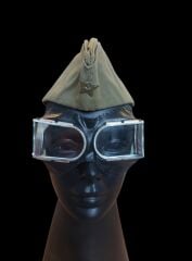 1940'lar Sovyet Savaş Pilot Gözlüğü (Şeffaf Cam)