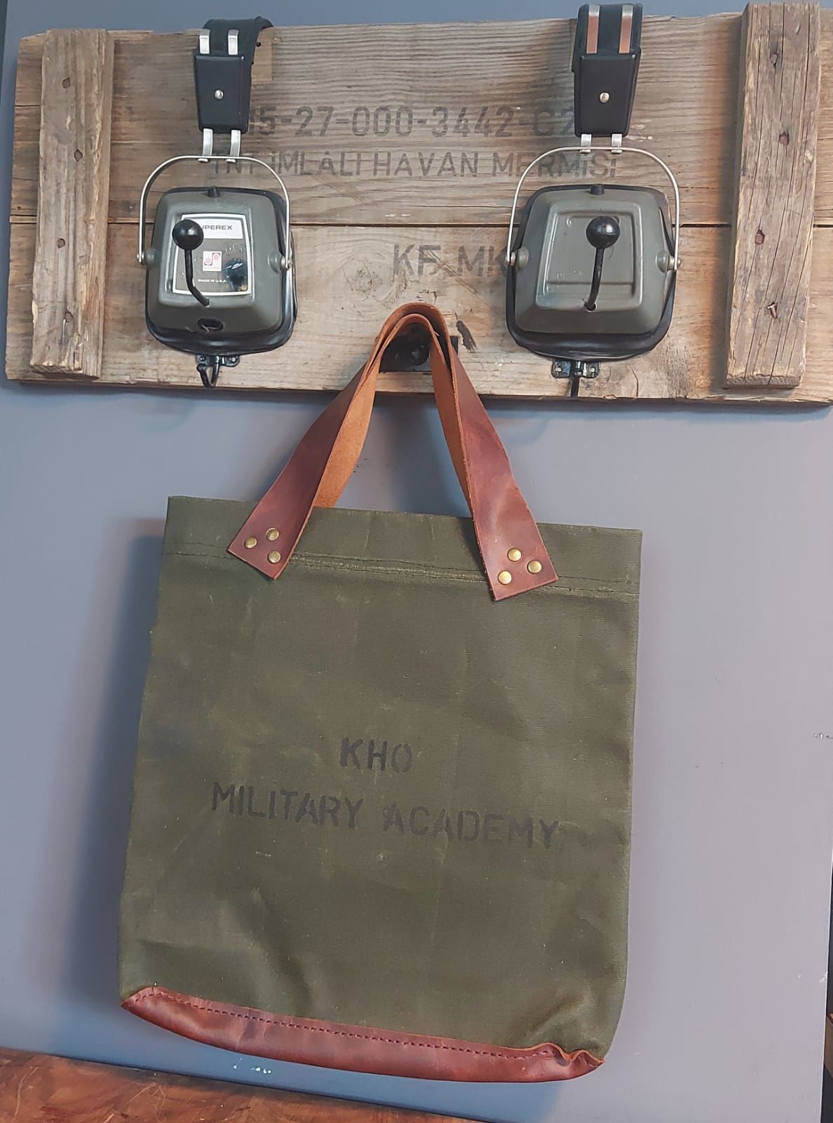 Kanvas-Deri Kho Military Academy Çanta