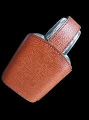 Almanya 20.yy Deri Kılıf Cam Gövde Matara (Zum Aufwarmen-Isınmak İçin)