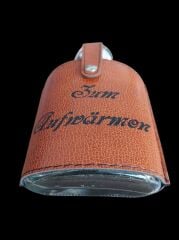 Almanya 20.yy Deri Kılıf Cam Gövde Matara (Zum Aufwarmen-Isınmak İçin)