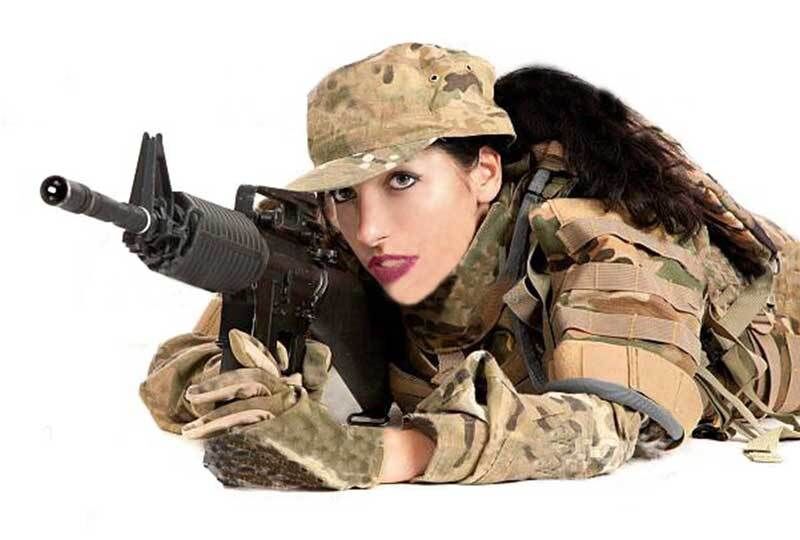Nişan Almış Bayan Asker Baskılı Beyaz Bardak (Model-3)
