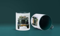 Jeep Baskılı Yeşil Bardak (Model-12)