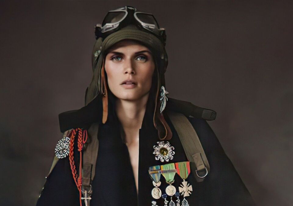 Madalyonlu Pilot Bayan Baskılı Yeşil Bardak (Model-15)