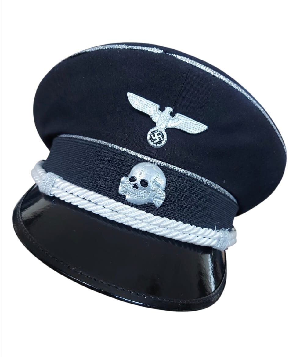 Siyah Renk Ww2 Alman Genel SS General Siperli Şapka Unisex (55-59 Numara)