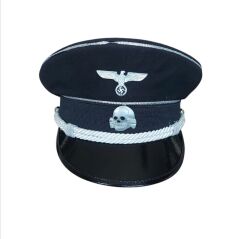 Siyah Renk Ww2 Alman Genel SS General Siperli Şapka Unisex (55-59 Numara)