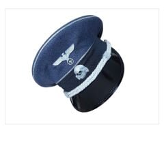 Koyu Gri Renk Ww2 Alman Genel SS General Siperli Şapka Unisex (55-59 Numara)