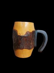 12 cm. El Yapımı Ahşap Oyma Bardak Modeli