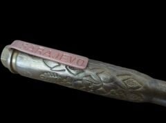 15 cm. Bosnia Sarajevo Yazılı Roller Kalem (Orjinal Pirinç Ürünlerden El Yapımı)