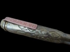 15 cm. Bosnia Sarajevo Yazılı Roller Kalem (Orjinal Pirinç Ürünlerden El Yapımı)