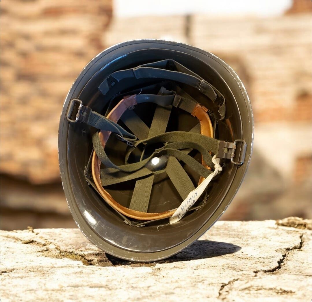 Haki Renk Alman VDN (Amerikan M1) Çelik Başlık-6 (Almanya Orjinal  İthal Ürün) Kişisel Etiketli