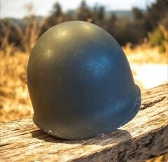 Haki Renk Alman VDN (Amerikan M1) Çelik Başlık-6 (Almanya Orjinal  İthal Ürün) Kişisel Etiketli