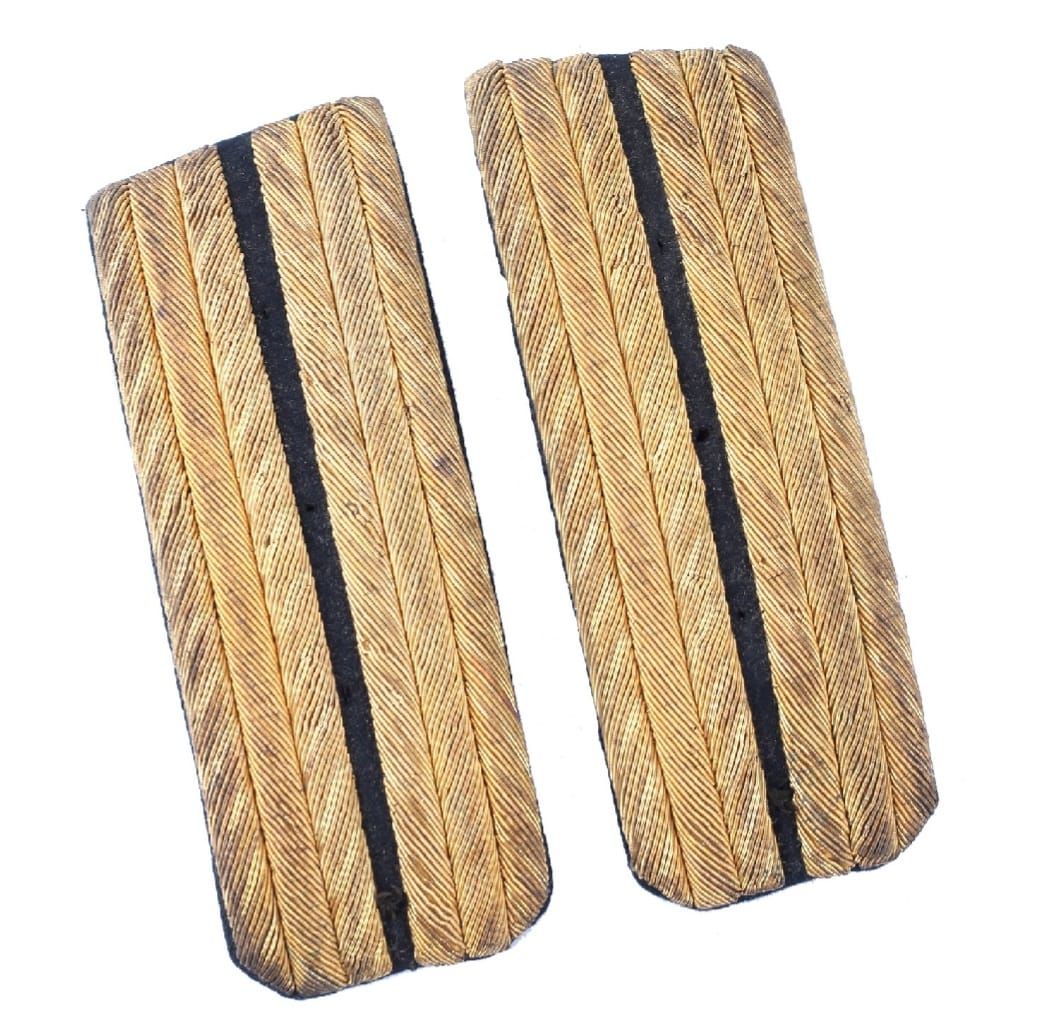 13 cm. Ww1 Dönemi Altın Sırma İşçilikli Alman Subay Apoleti (Çift)