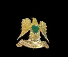 4.5x4.5 cm. Libya (Kaddafi Dönemi 1977-2011) Metal Askeri Şapka Kokartı