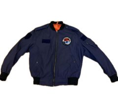 Lacivert Renk Orjinal Yanmaz Kumaş Pilot Mont Unisex (50 Beden-M-L)+Denizkurdu Tatbikat Peçi