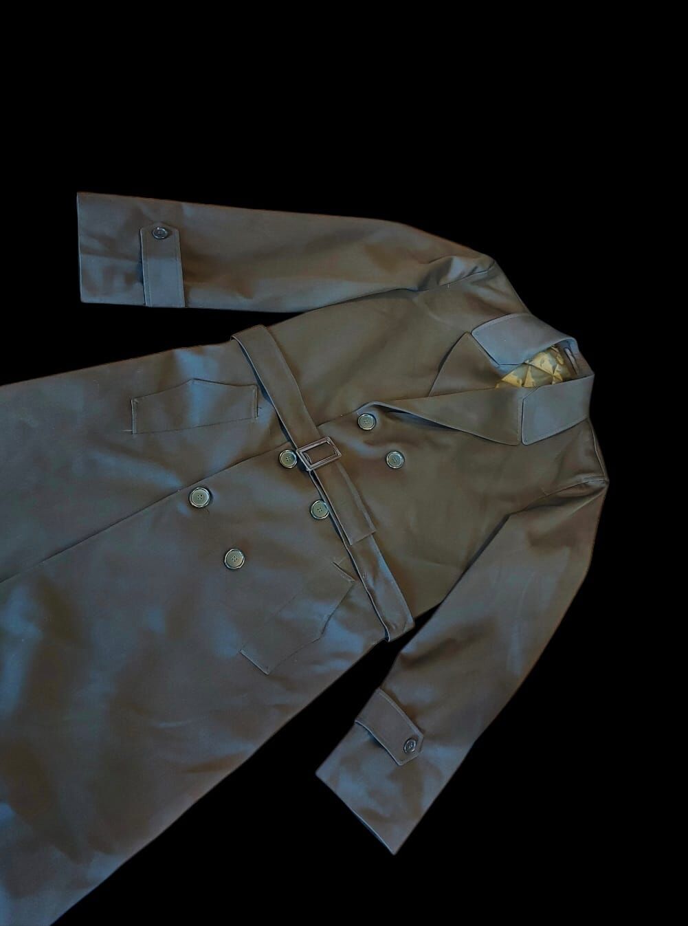 Haki Renk Pardesü (Trençkot) Apoletsiz (45-D/S Beden) Sıfır Ürün