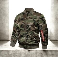 Astarlı Kamuflaj Pilot Mont Modeli Unisex (L Beden) Sıfır Ürün