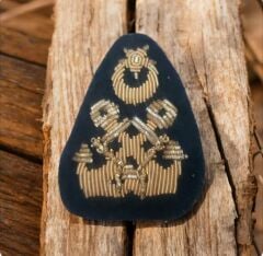 7.2x 5cm. Cumhuriyet İlk Dönemleri Sırma İşlemeli Denizci Sb. Kokart