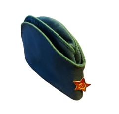Sovyet Pilotka Kep Unisex  Lacivert Kumaş Yeşil Renk Biyeli (58 Numara)