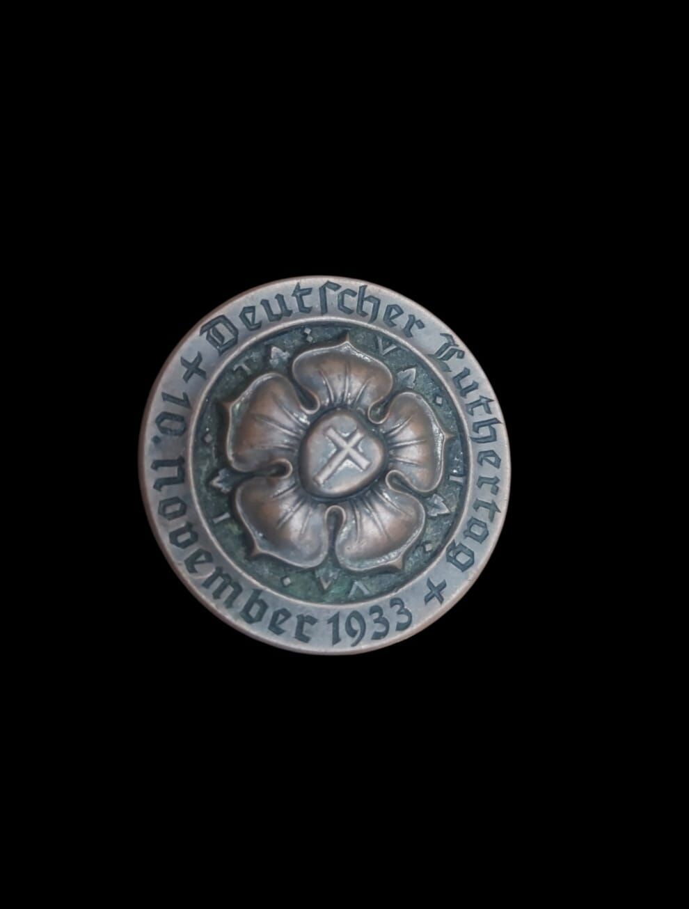 3.5 cm. Çap 1933 Tarihli N. Almanyası Madalyon  Rozet (Luthertag Rozeti)