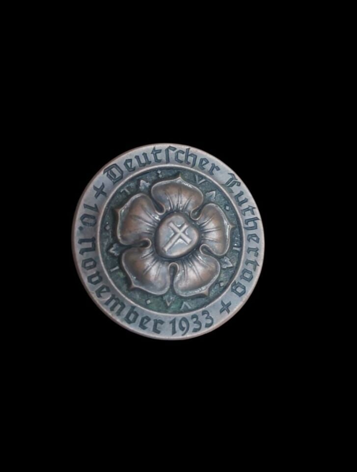 3.5 cm. Çap 1933 Tarihli N. Almanyası Madalyon  Rozet (Luthertag Rozeti)