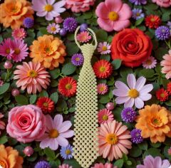 Donna Krem Renk Dokuma Delikli El Yapımı Kravat Modeli