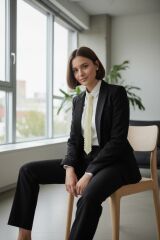 Donna Krem Renk Dokuma Delikli El Yapımı Kravat Modeli