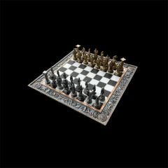 42.5x42.5x1 cm El Boyama Satranç Takımı