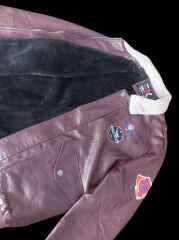 Bordo-Kahve Renk S. Deri Pilot Mont Miflonlu  Unisex (XL Beden) Sıfır Ürün