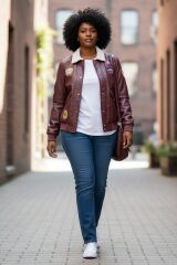 Bordo-Kahve Renk S. Deri Pilot Mont Miflonlu  Unisex (XL Beden) Sıfır Ürün