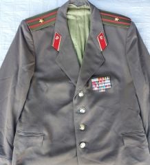 Sovyet Askeri Yargıtay Sınıfı Bnb.Rütbe Takım Elbise (XL Beden)+13 'lü Şerit Rozet Barı