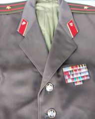 Sovyet Askeri Yargıtay Sınıfı Bnb.Rütbe Takım Elbise (XL Beden)+13 'lü Şerit Rozet Barı