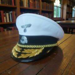 Ww2 Alman Kriegsmarine Siperli Amiral Şapka (55-59 Numara) Sarı Simli Sakındırak