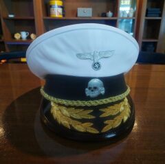 Ww2 Alman Kriegsmarine Siperli Amiral Şapka (55-59 Numara) Sarı Simli Sakındırak