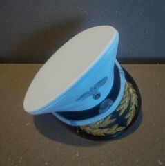 Ww2 Alman Kriegsmarine  Siperli Amiral Şapka (55-59 Numara) Beyaz Örgü Sakındırak