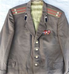 Sovyet Askeri Müh. Yrb. Rütbe Takım Elbise (XL Beden)+8'li Şerit Rozet Barı