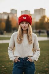 Kırmızı Renk Sovyet Ushanka Unisex (60 Numara)