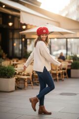 Kırmızı Renk Sovyet Ushanka Unisex (60 Numara)