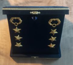 17.5x16.5x4 cm.Plaket Formunda Metal Albay Rütbeleri (Çift)