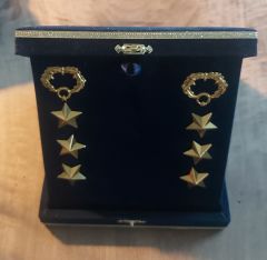 17.5x16.5x4 cm.Plaket Formunda Metal Albay Rütbeleri (Çift)