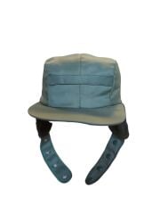 Haki Renk Kürk Kulaklıklı Su Geçirmez Kanvas Kumaş Kış Şapkası  Unisex (55 Numara)