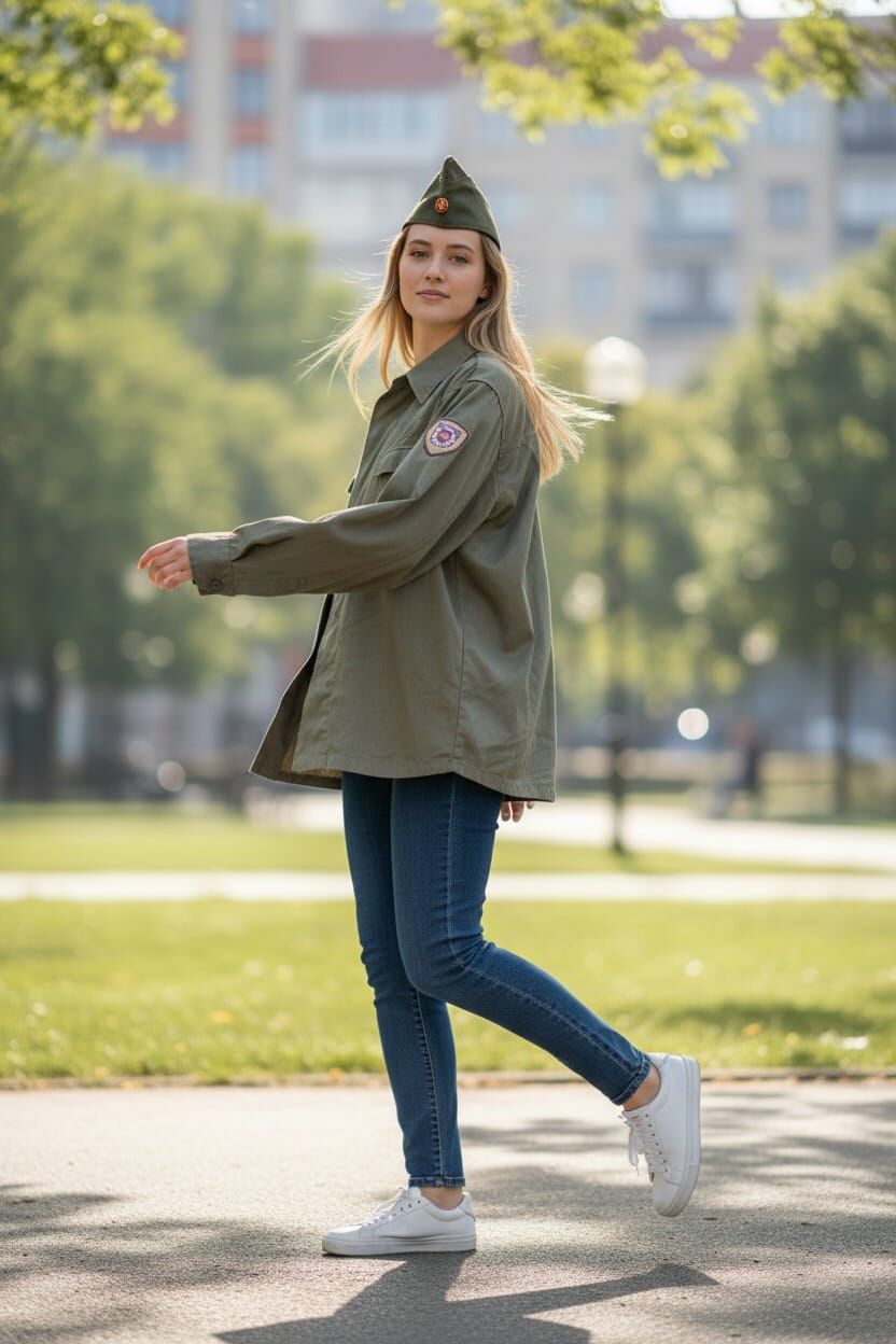 Doğu Alman Garnizon Gömlek Unisex (L Beden)+ Garnizon Kep Unisex (56 Numara)