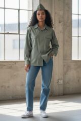 Doğu Alman Garnizon Gömlek Unisex (L Beden)+ Garnizon Kep Unisex (56 Numara)